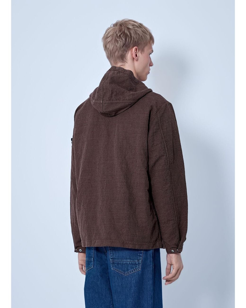 Stone Island Brown Hooded Zip Jacket for men
