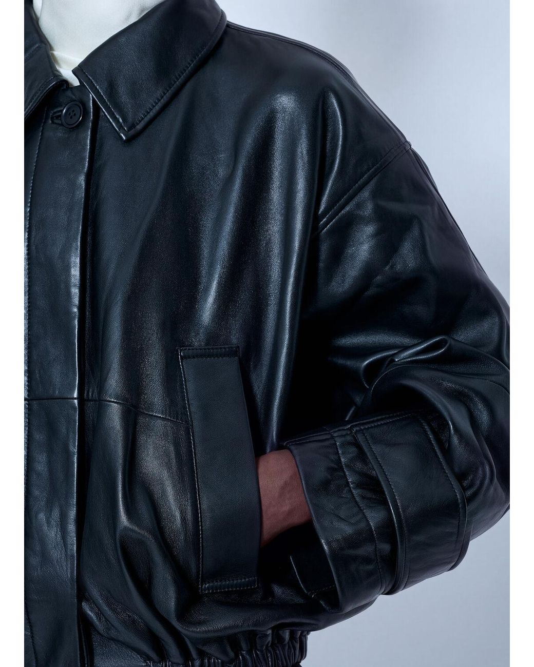 Rohe Blue Leather Blouson Jacket