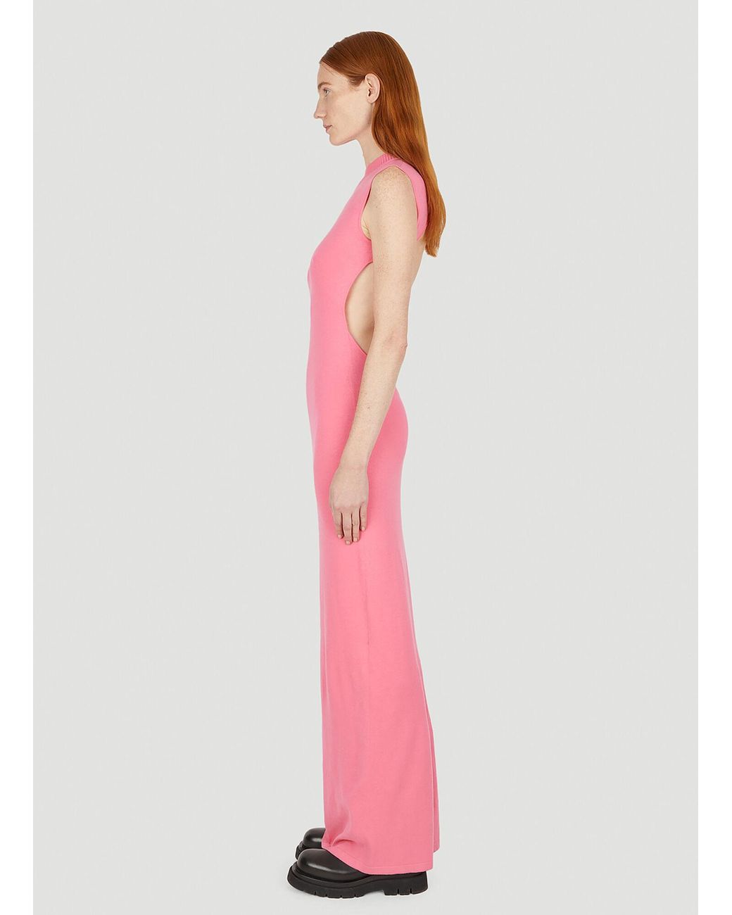 Sportmax Pink Calcio Open Back Maxi Dress