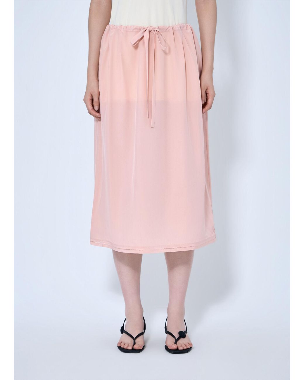 Totême Pink Fluid Silk Skirt