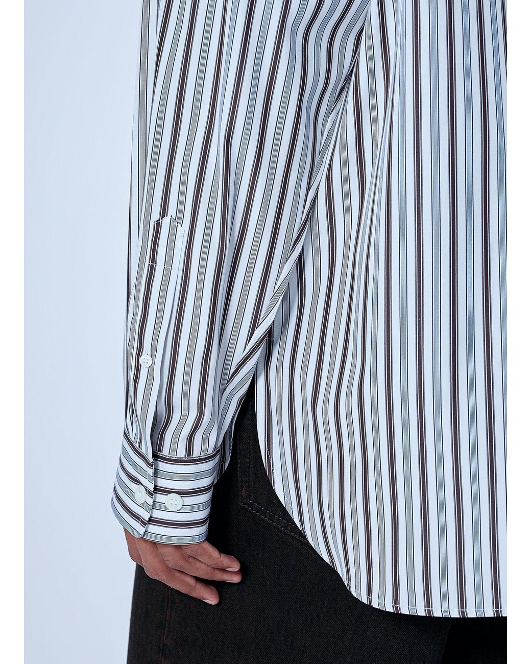 Dries Van Noten Blue Croom Stripe Cotton Poplin Shirt for men