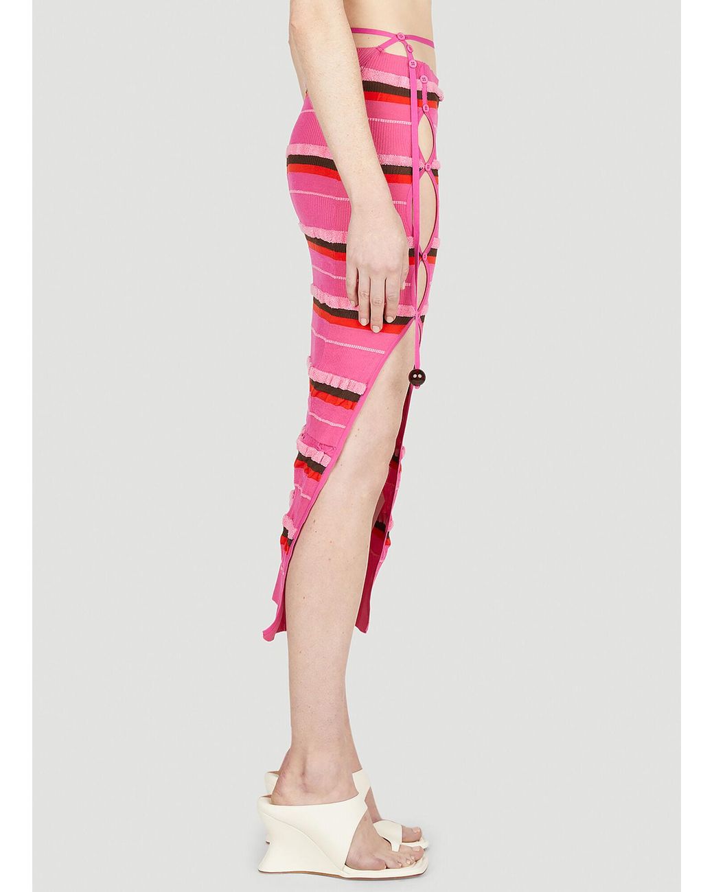 Jacquemus Pink La Jupe Maille Concha Skirt