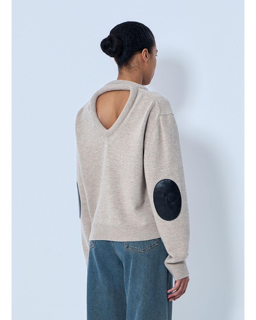 Acne Gray Open Back Wool Knit