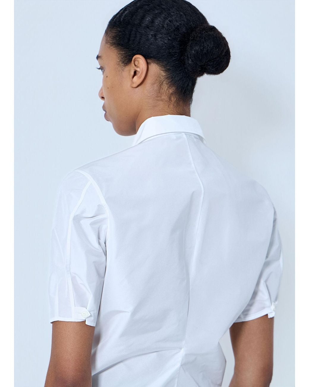Jil Sander White Short Sleeve Cotton Poplin Shirt