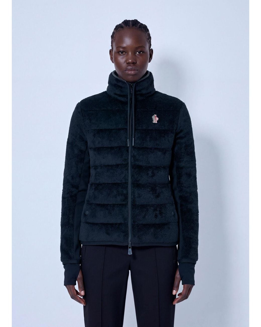Moncler Blue Polartec Padded Zip-Up Sweatshirt