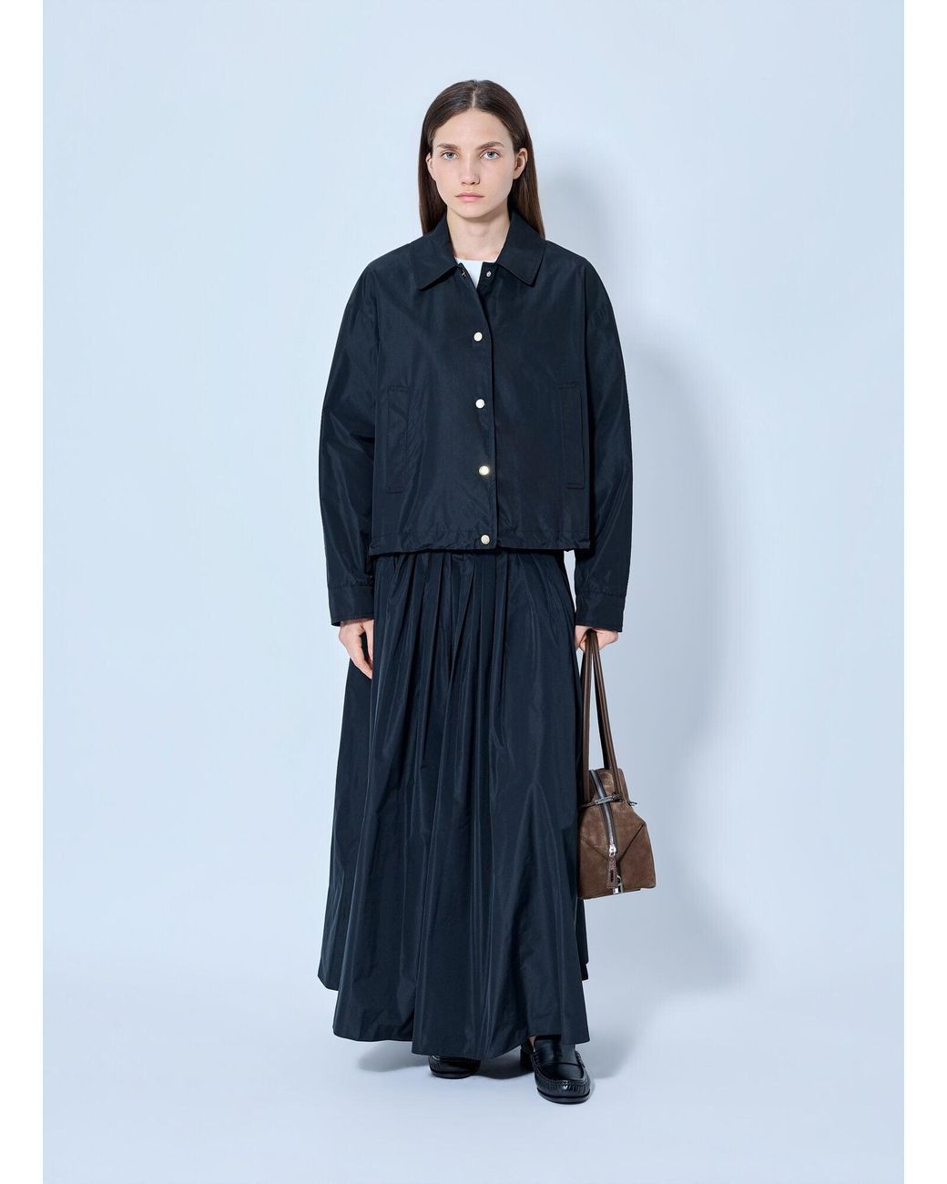 Max Mara Blue Collared Button-Up Jacket