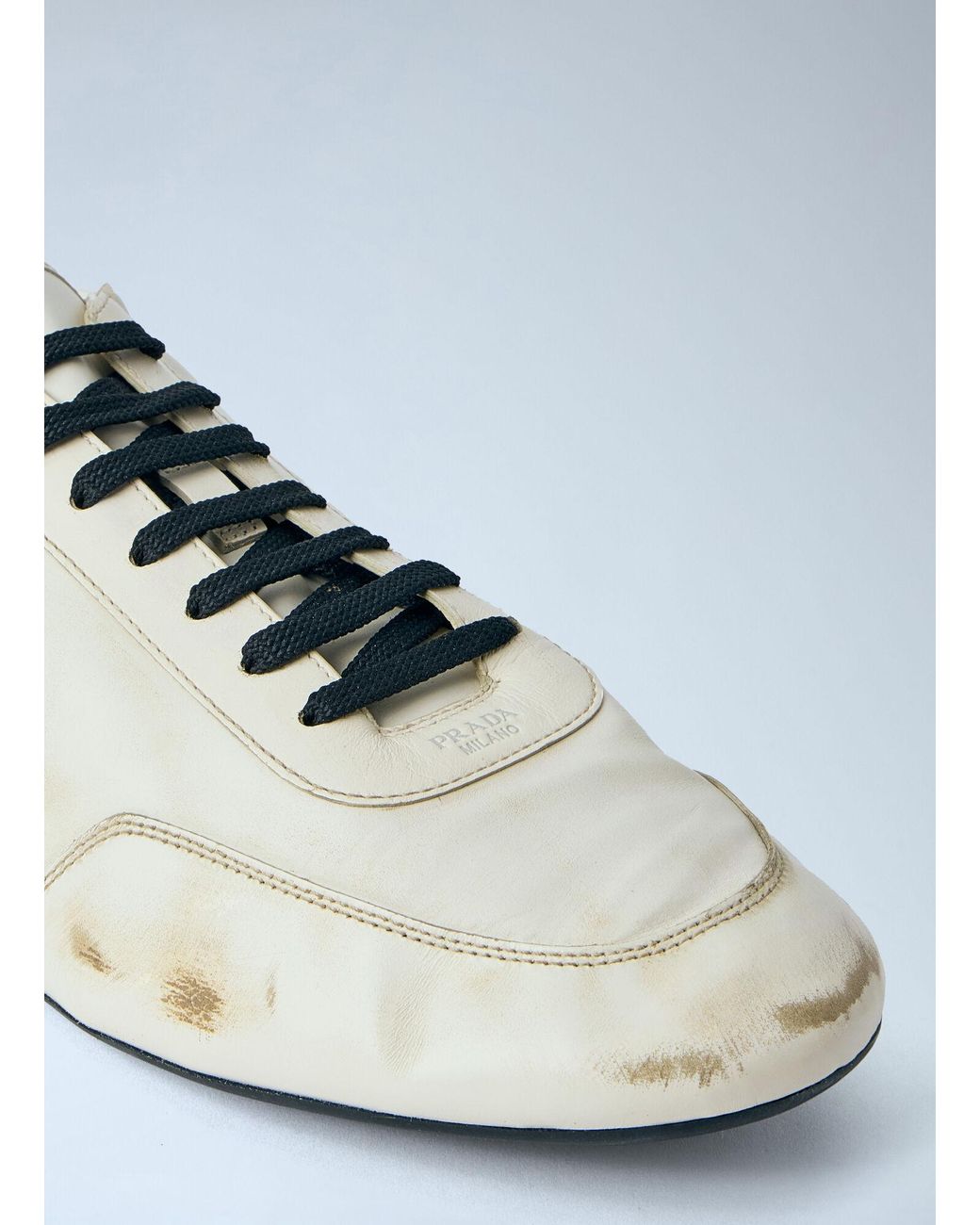 Prada White Collapse Sneakers for men