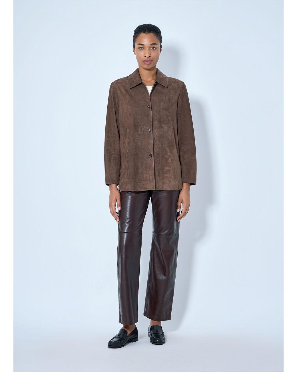 Max Mara Brown Suede Shirt Jacket