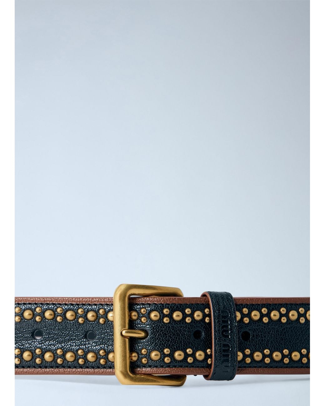 Miu Miu Blue Studded Leather Belt