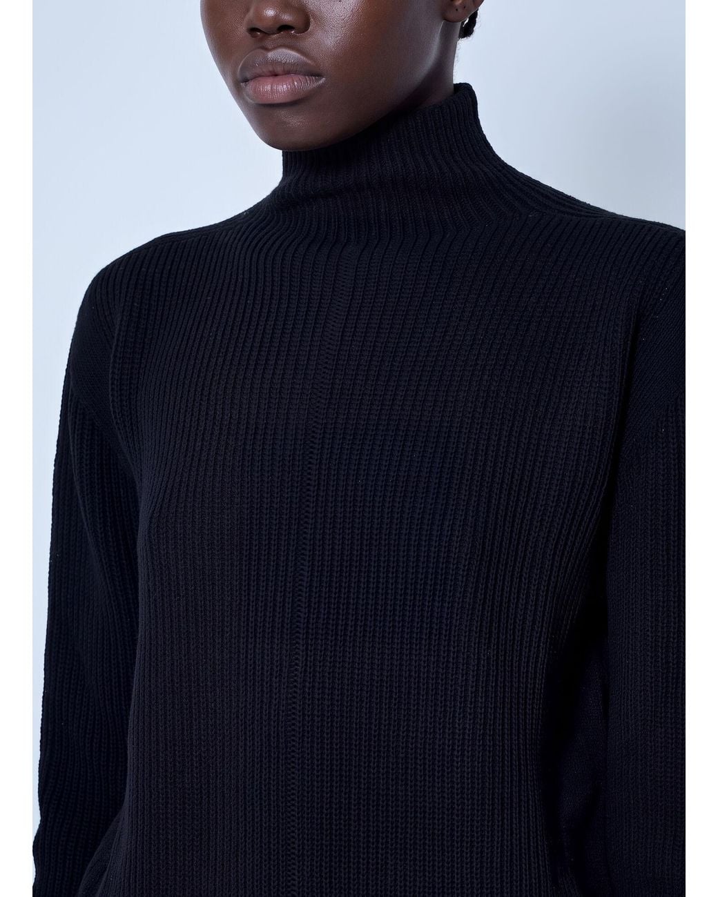 Rick Owens Blue Fisherman Turtleneck Sweater