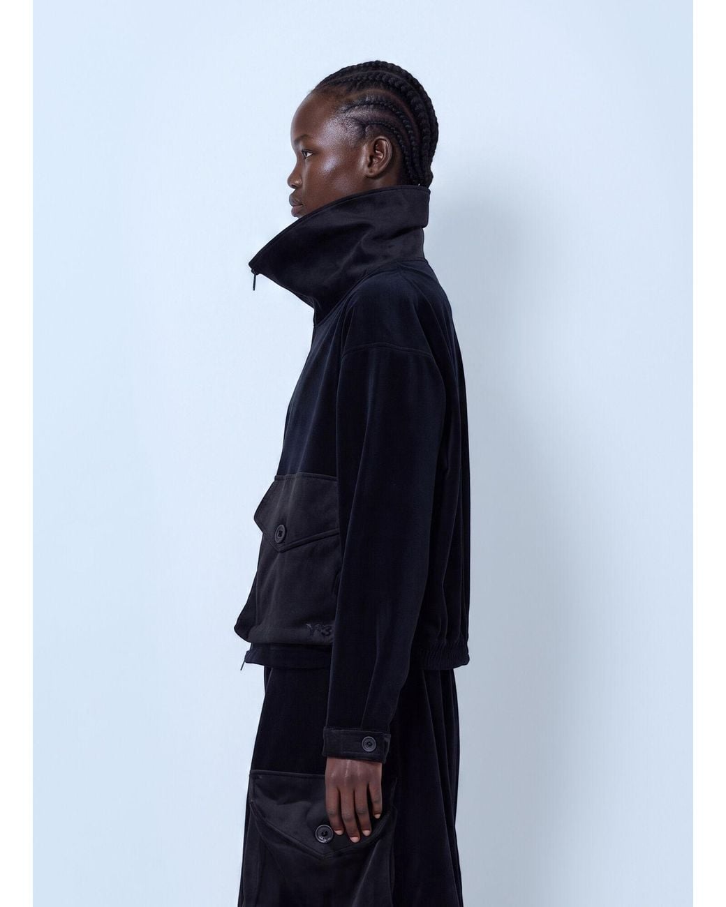Y-3 Blue Velvet Corduroy Utility Blouson