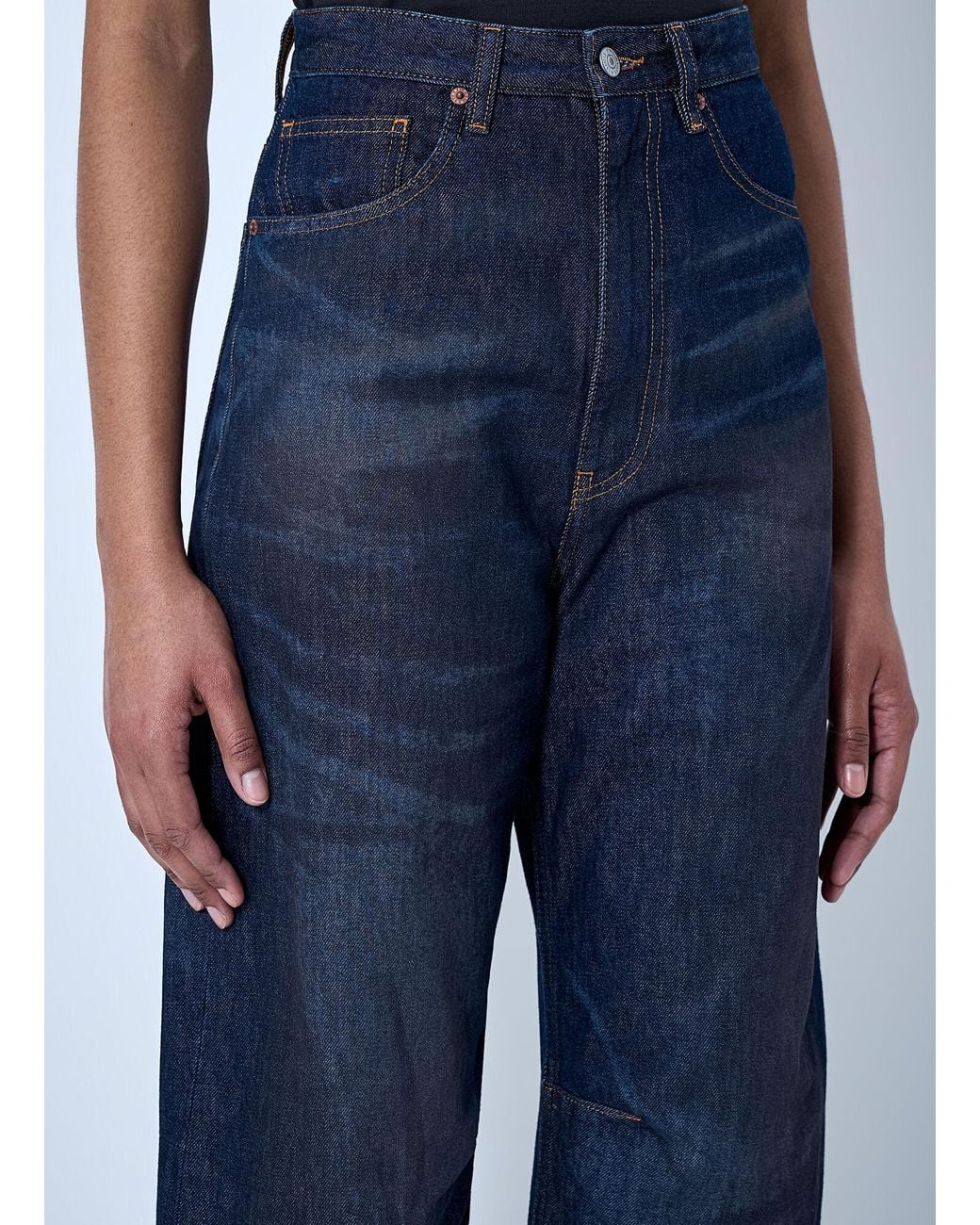 MM6 by Maison Margiela Blue Wide-Leg Denim Trousers