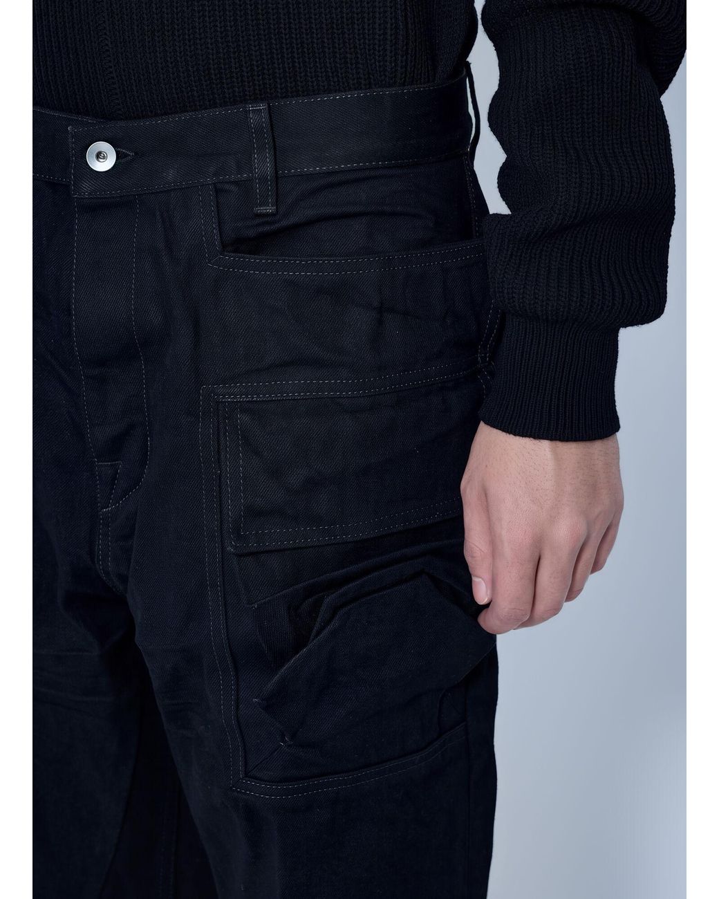 Rick Owens Blue Cargo Bolan Cutoffs for men