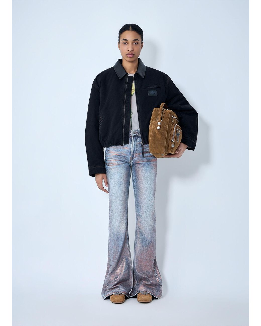 Acne Blue Fitted Glitter Jeans