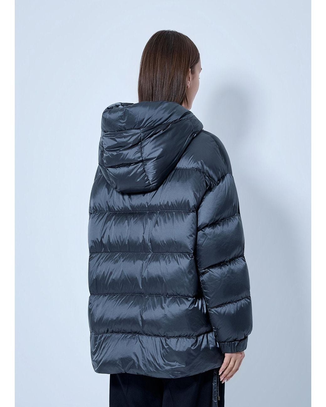 Max Mara Blue Hooded Puffer Jacket