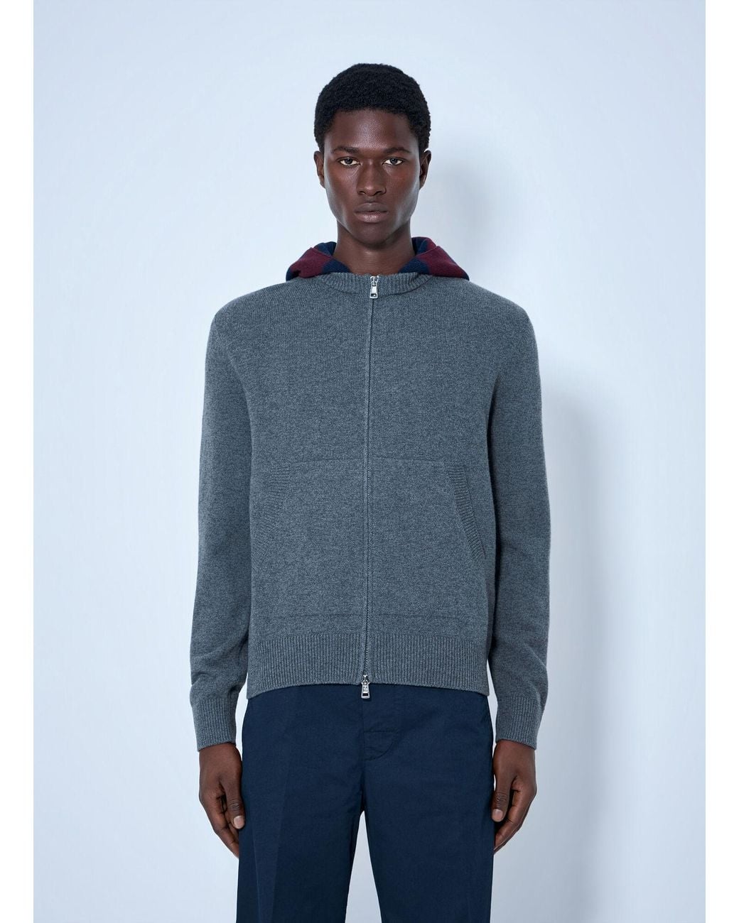 Moncler Blue Zip-Up Hoodie for men