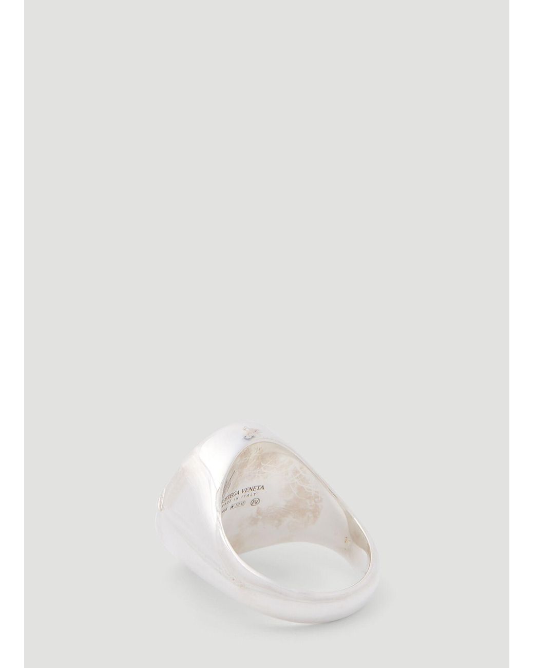 Bottega Veneta White Sterling Ring for men