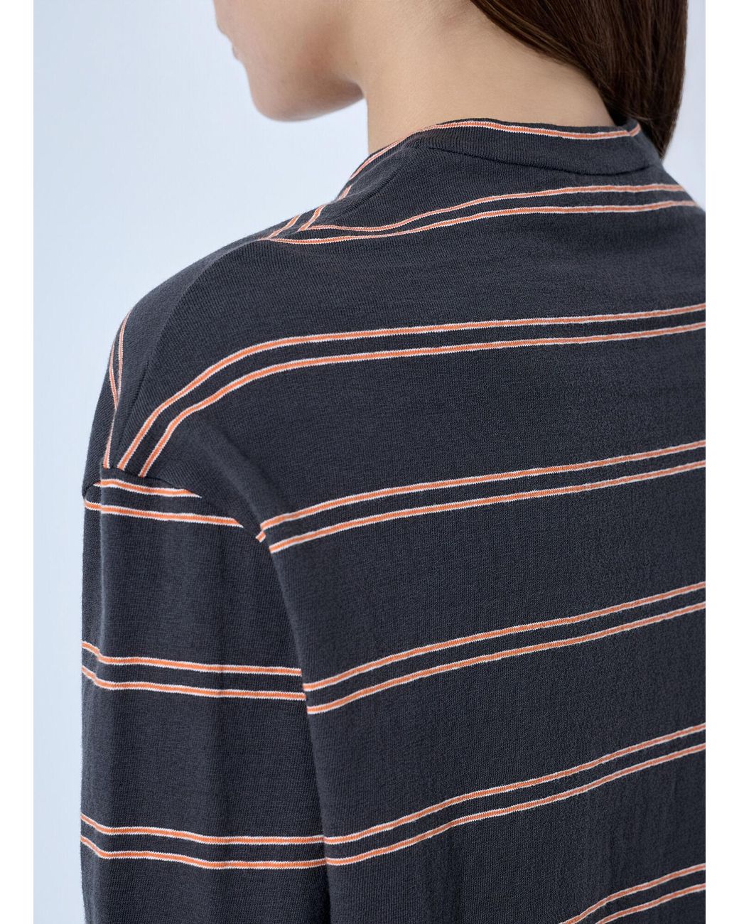 Jil Sander Blue Striped Long Sleeve T-Shirt