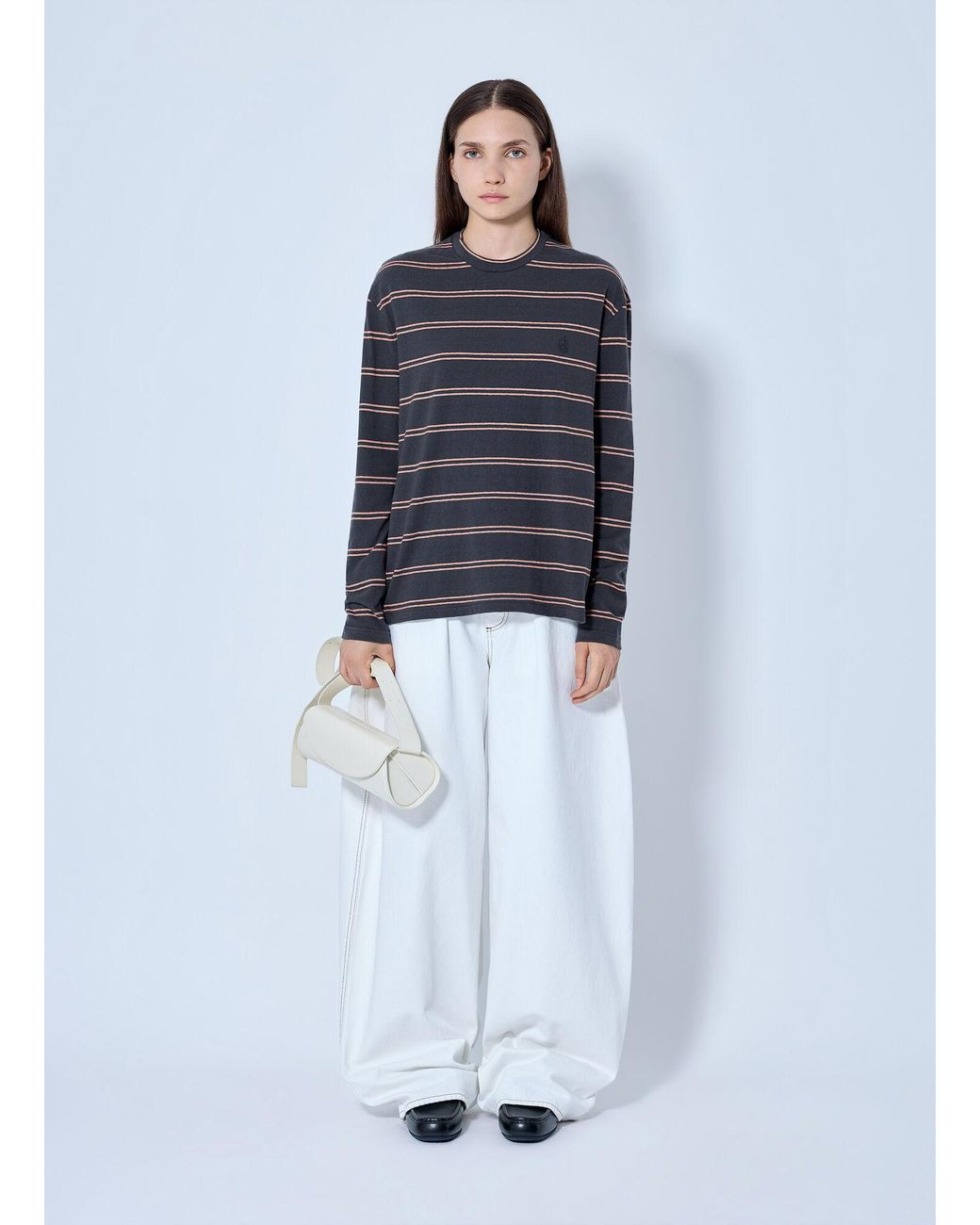 Jil Sander Blue Striped Long Sleeve T-Shirt