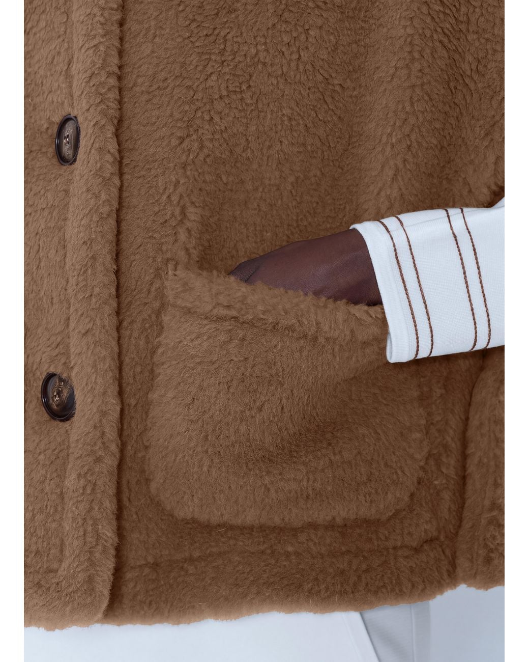 Max Mara Multicolor Short Shearling Coat