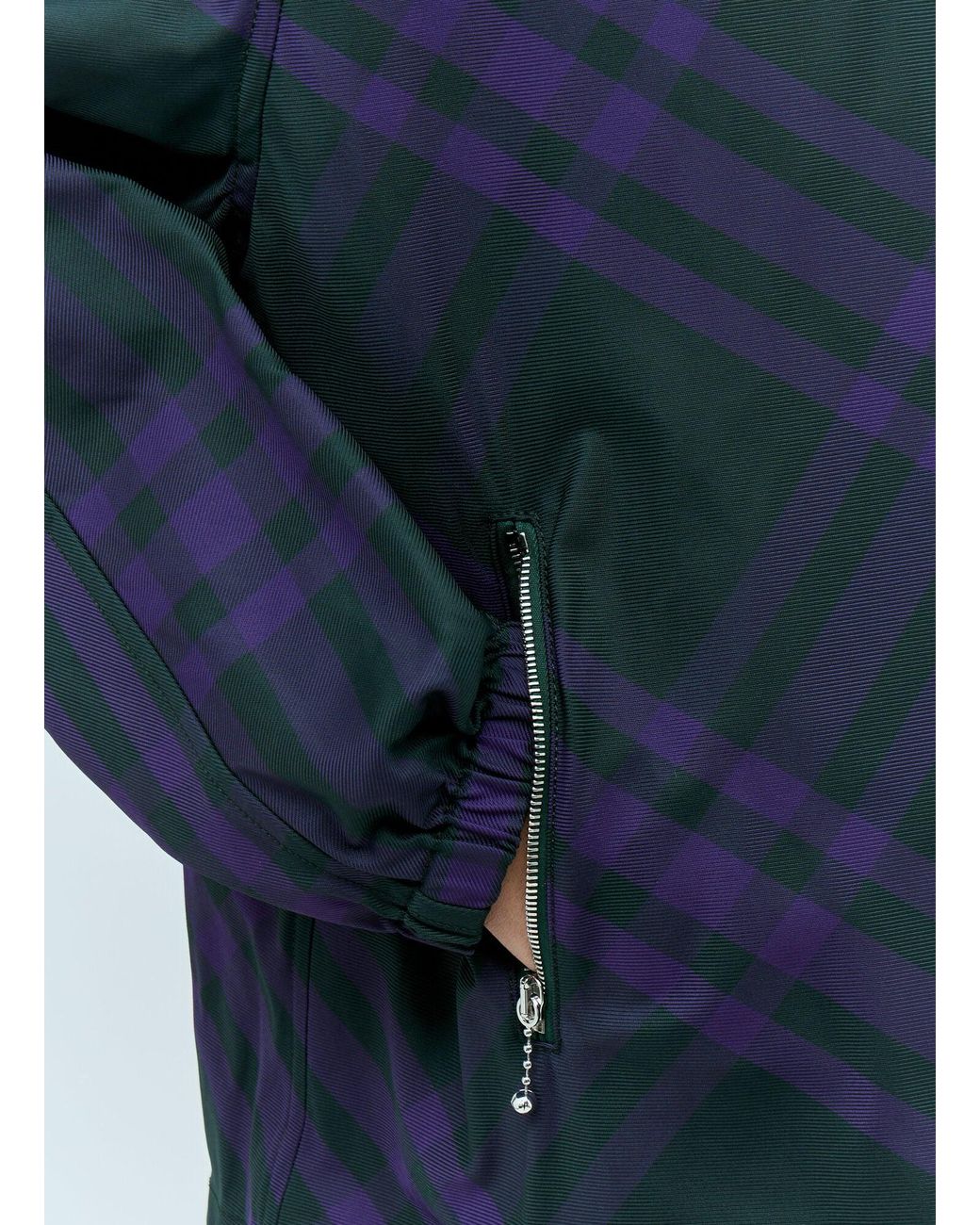 Burberry Blue Check Nylon-Twill Windbreaker Jacket
