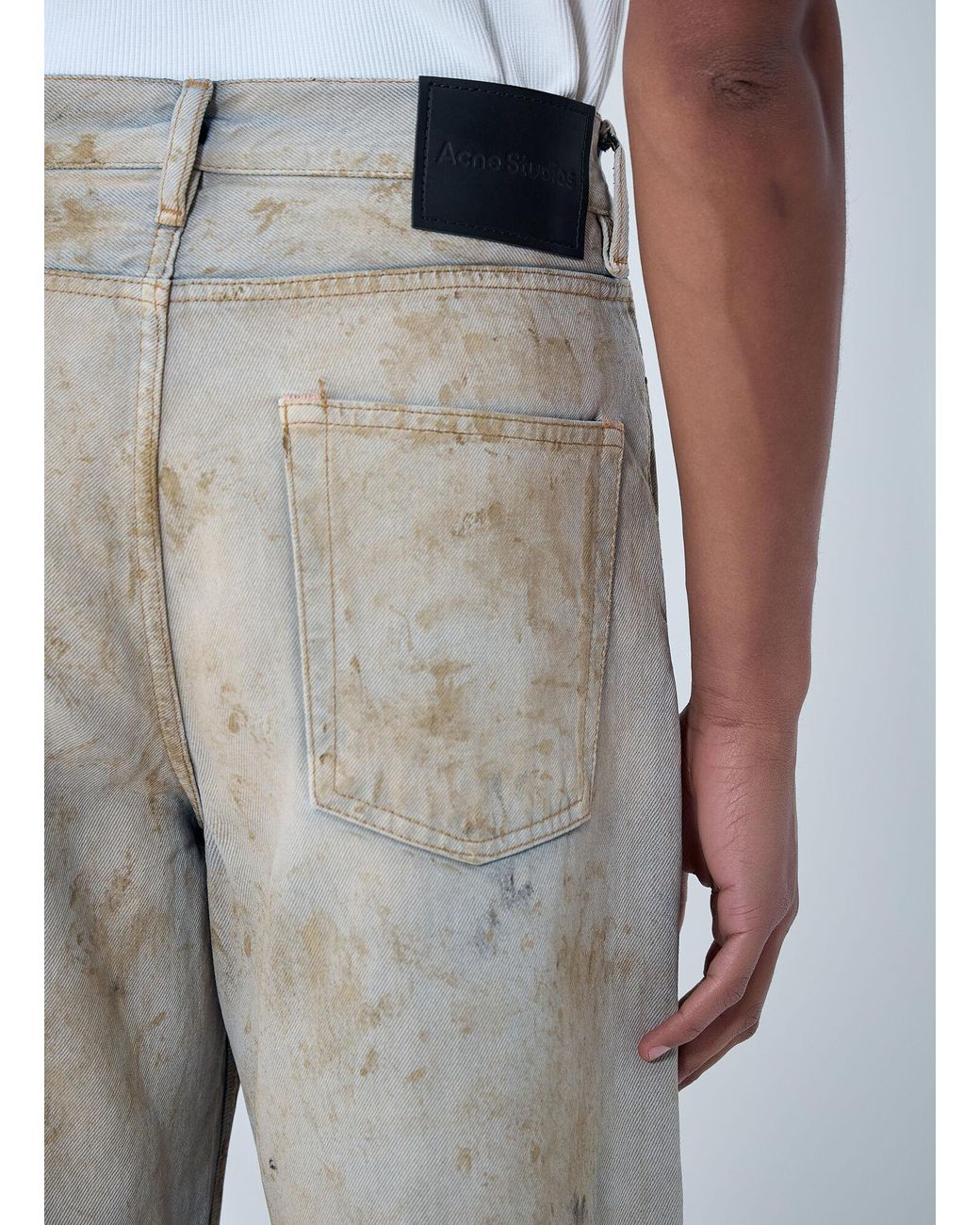 Acne Gray Wide-Leg Distressed Pants for men