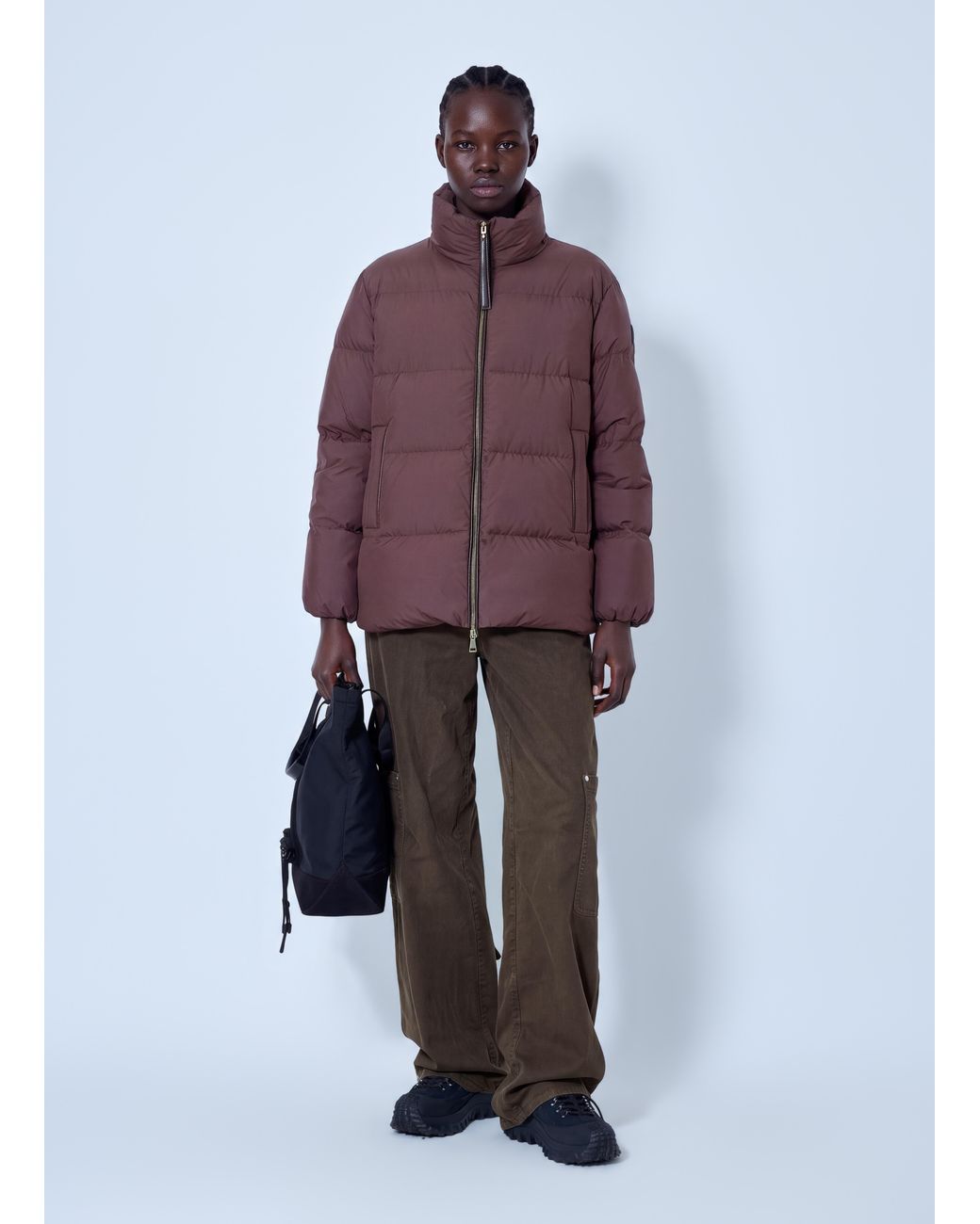 Moncler Purple Vivantesse Short Down Jacket