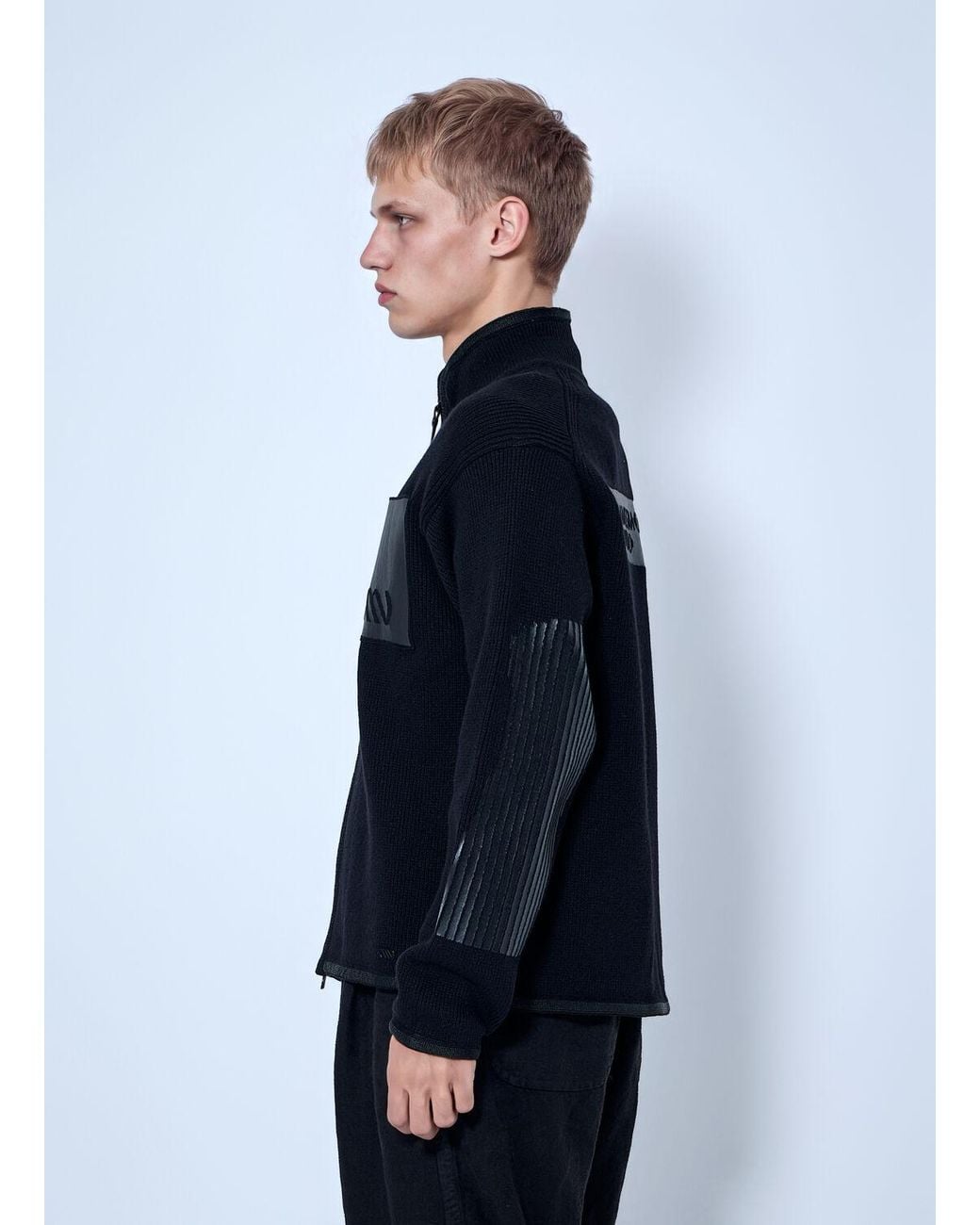 Massimo Osti Studio Blue Zip-Up Jacket With Chest Patch for men