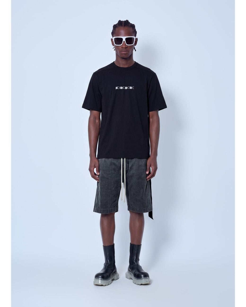 Rick Owens Blue Pusher Shorts for men