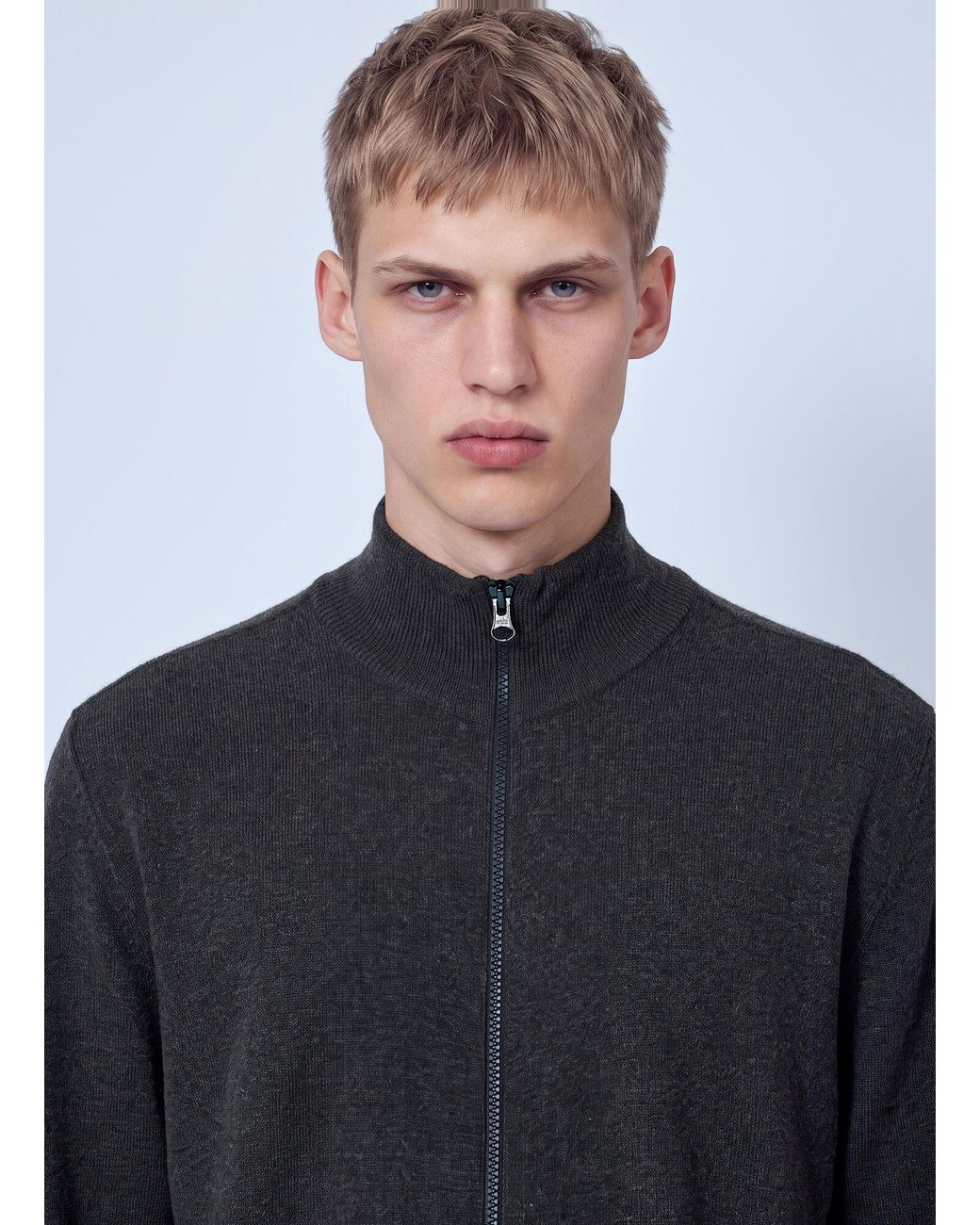 Stone Island Blue Zip-up Wool Cardigan for men
