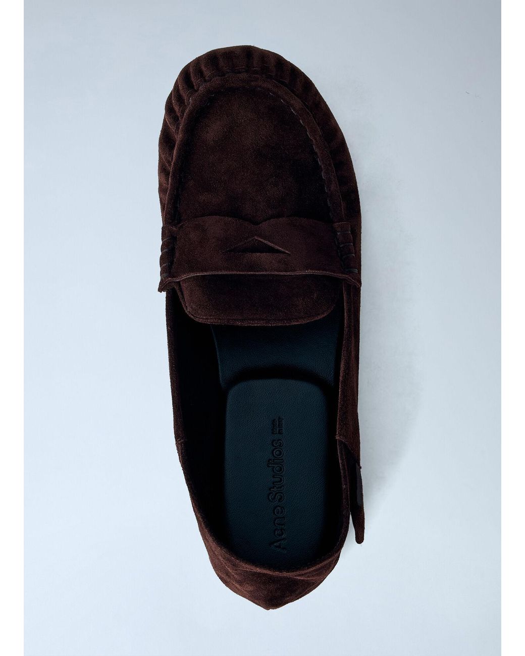 Acne White Suede Saddle Loafers for men