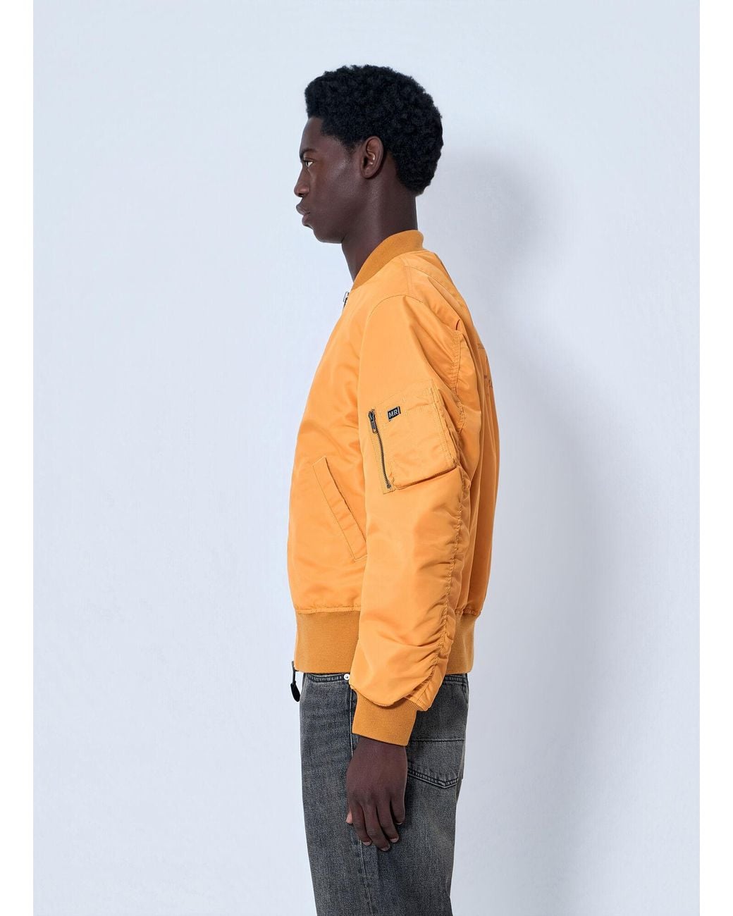 Martine Rose Orange Bomber Jacket With Ribbed Trims for men