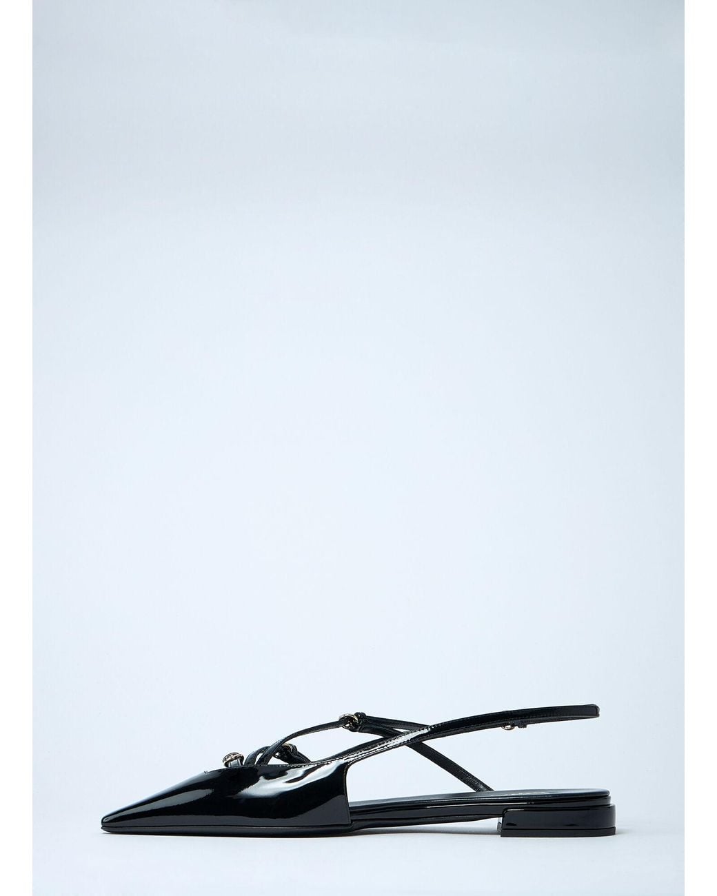 Miu Miu White Patent Leather Slingback Ballerina Flats