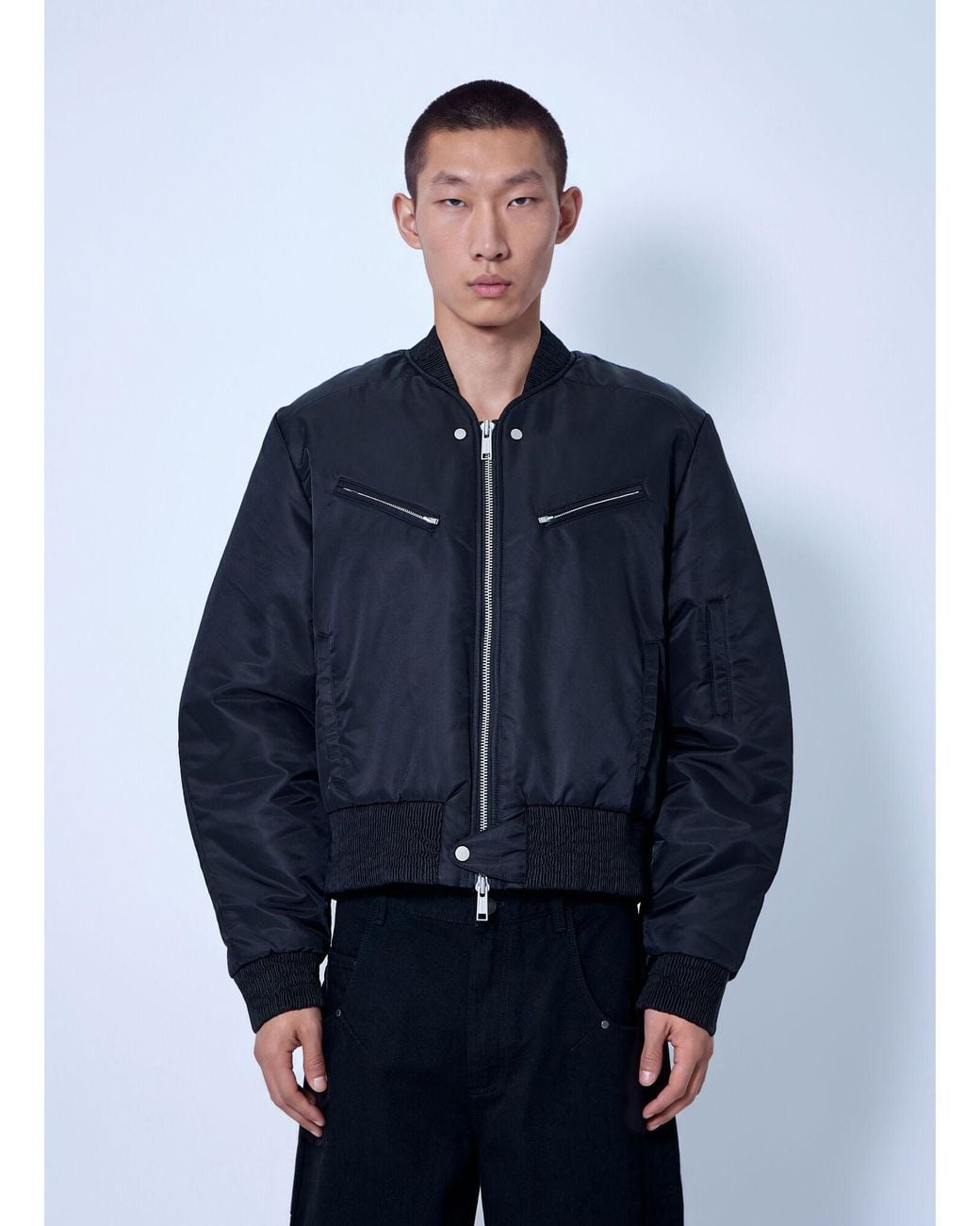 Entire studios Blue Arc Bomber Jacket for men