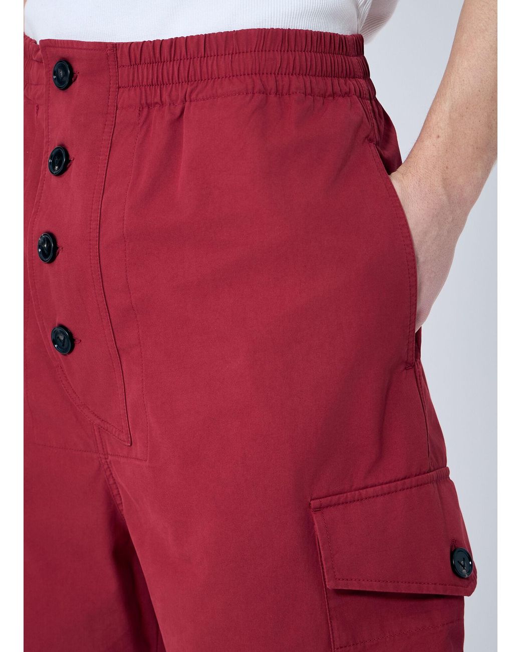 Bottega Veneta Red Light Cotton Twill Shorts for men