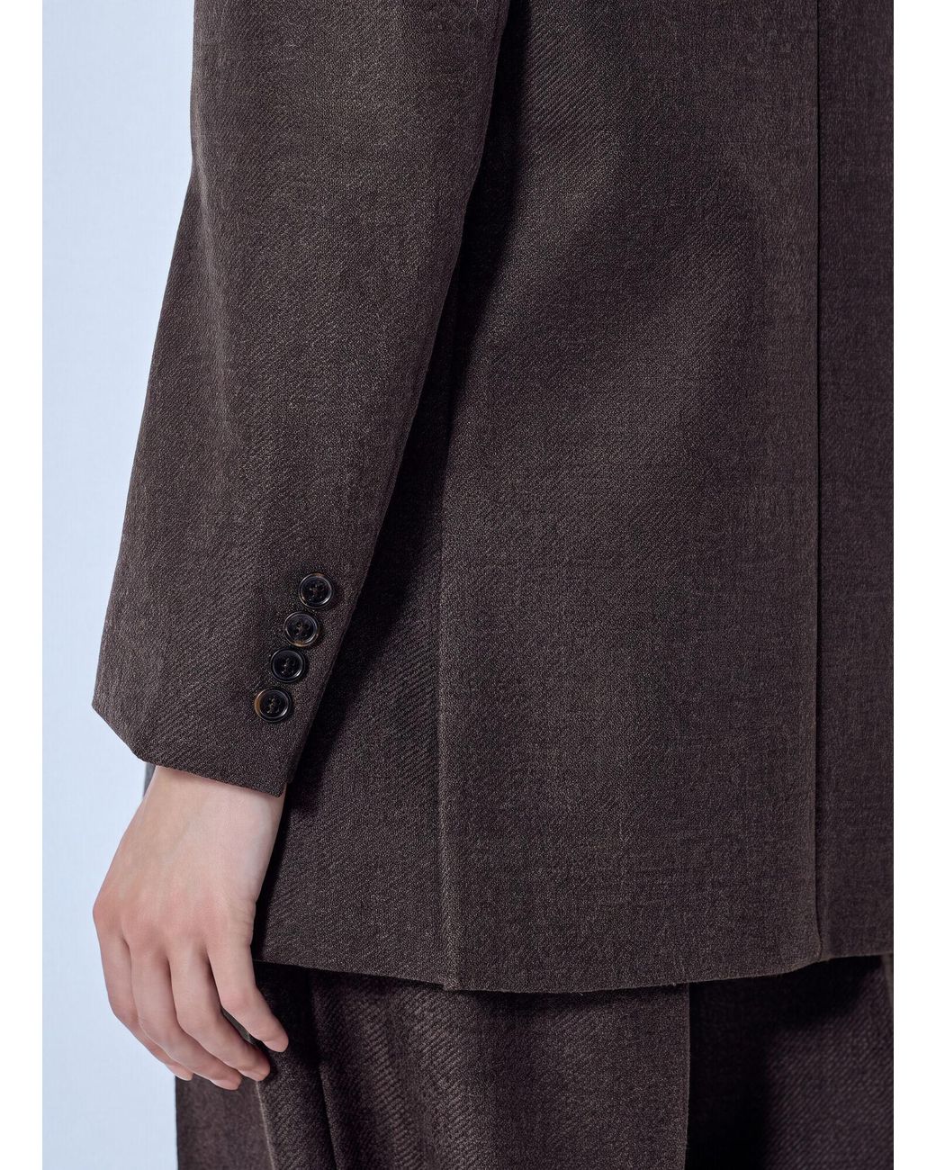 Max Mara Gray Double-Breasted Wool Blazer