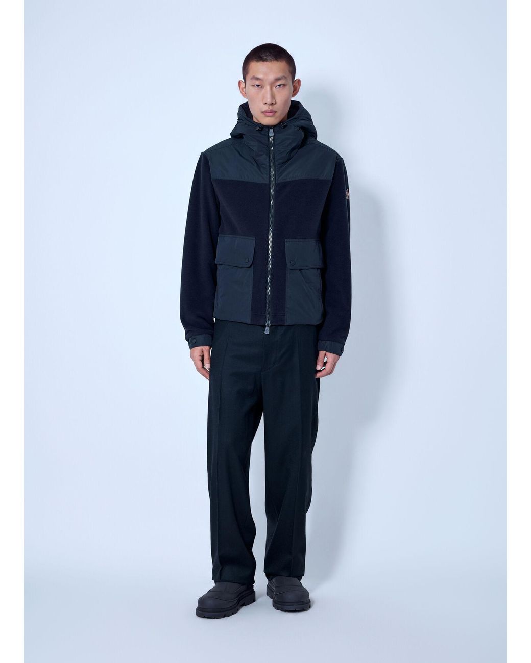 Moncler Blue Polartec® Zip-up Hoodie for men