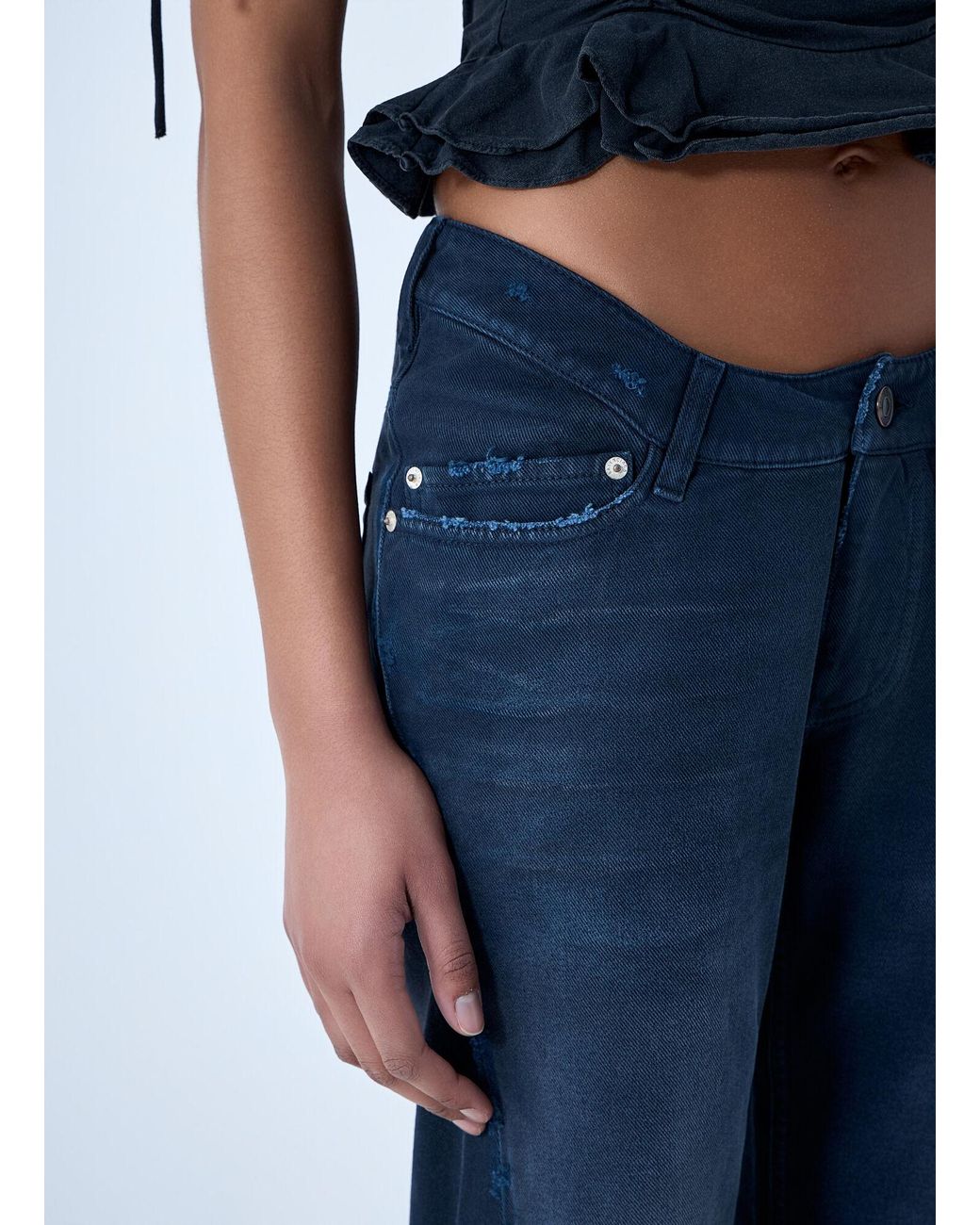 Balenciaga Blue Curved Waist Jeans
