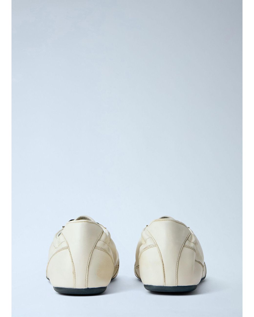 Prada White Collapse Sneakers for men