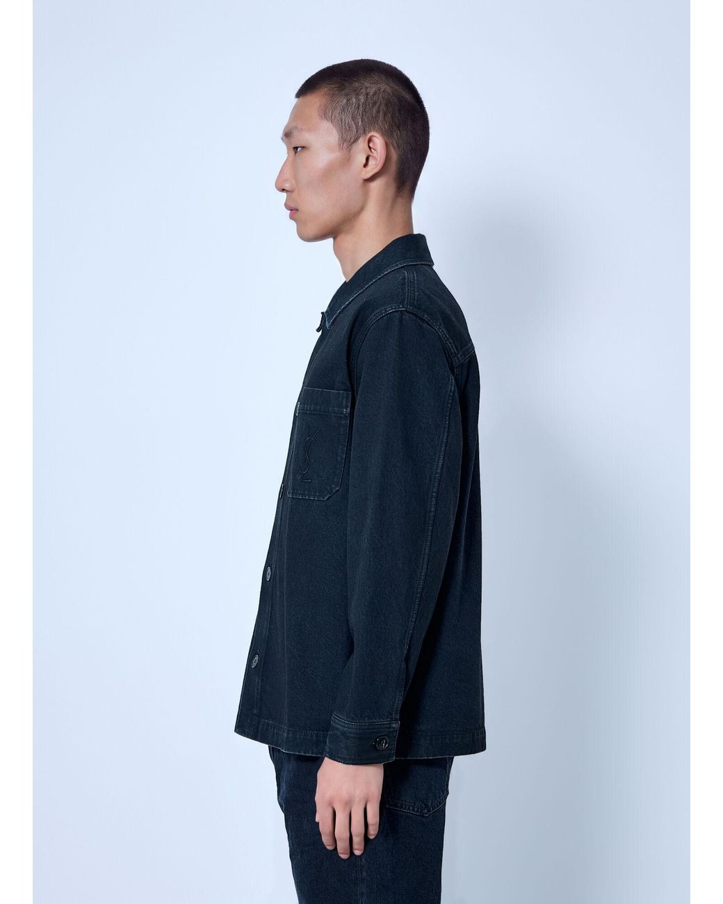 Saint Laurent Blue Downtown Overshirt for men