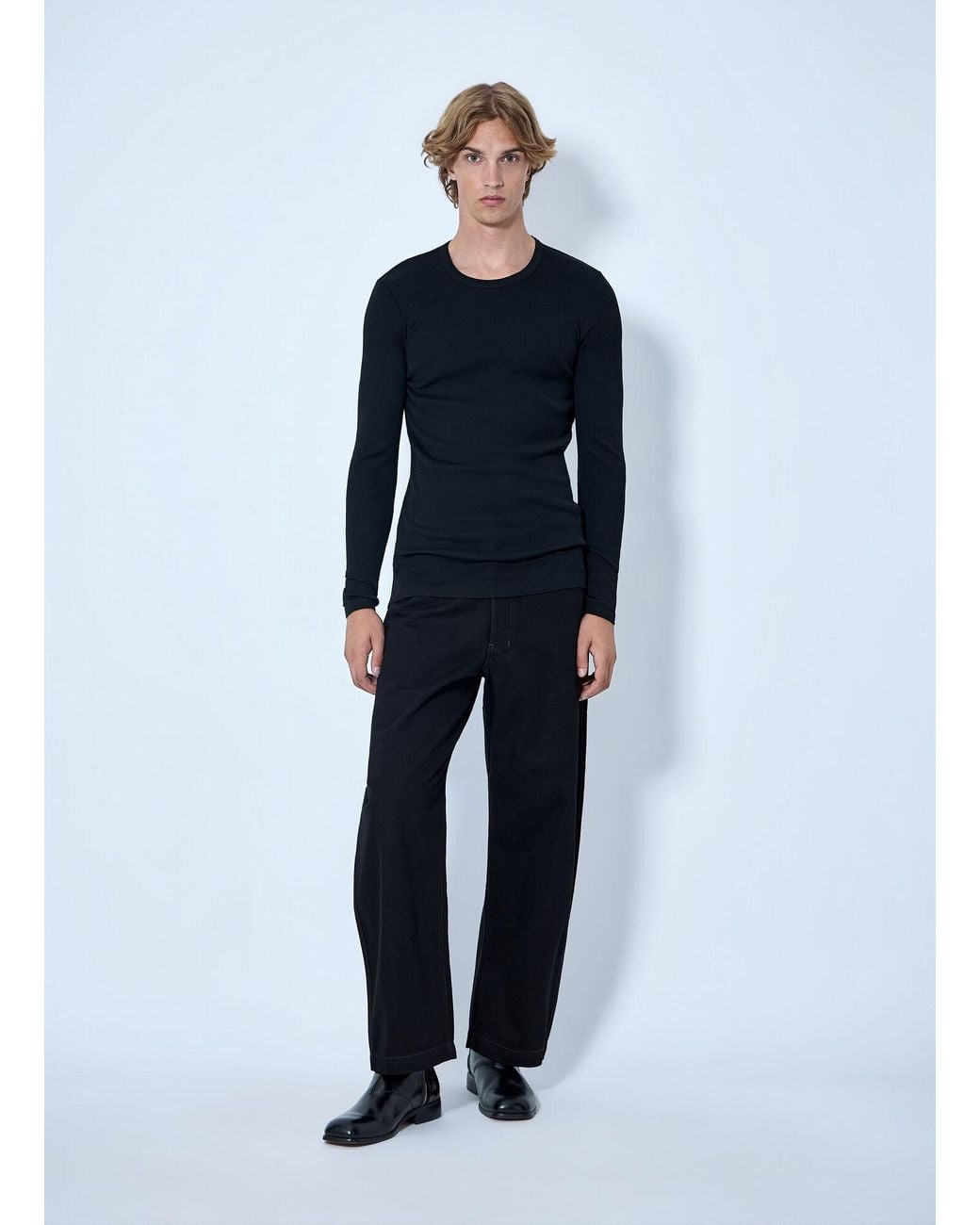 Lemaire Blue Maxi Workwear Pants for men