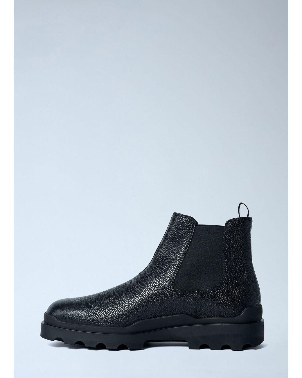 Prada Blue Stamped Leather Boots for men