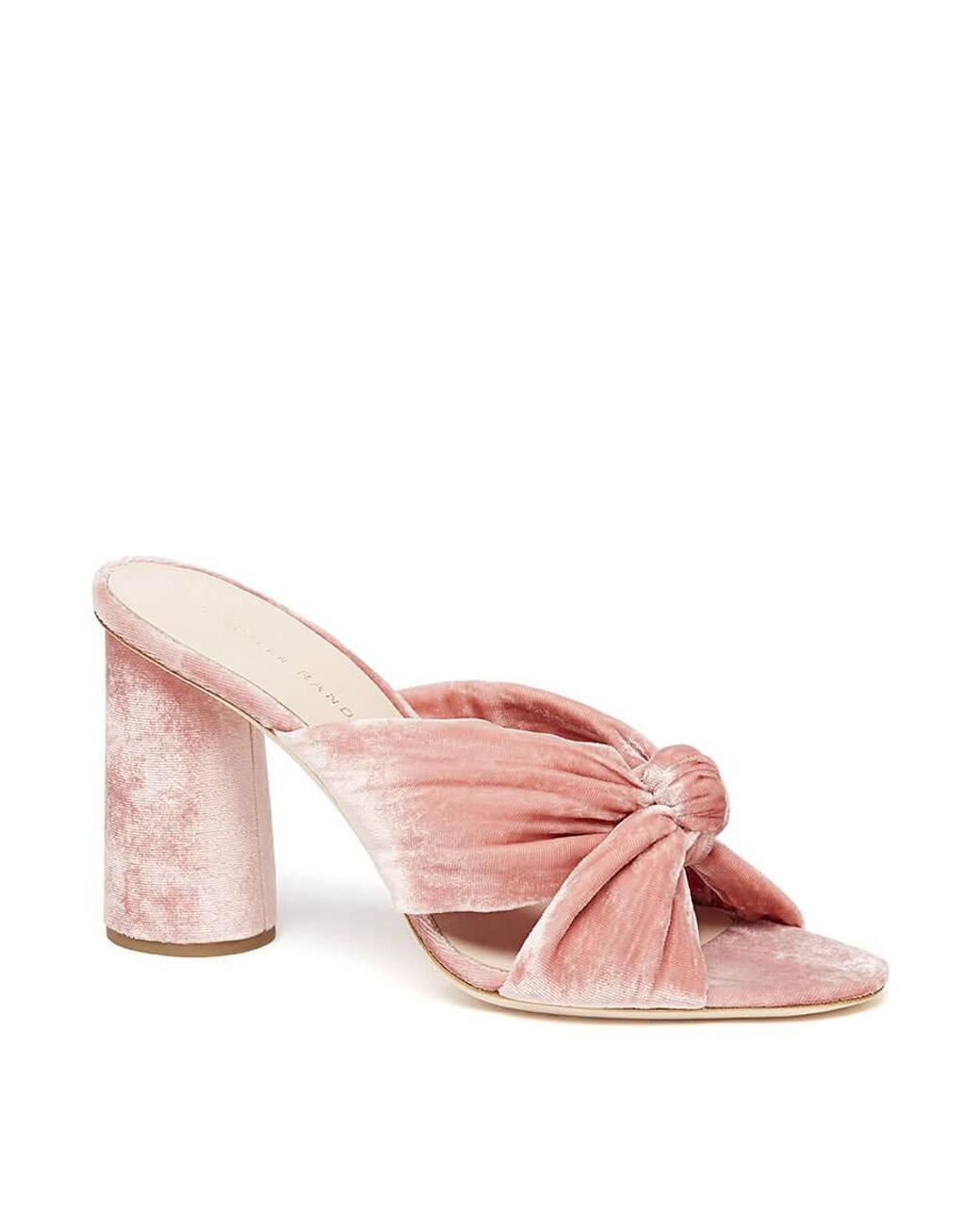 Loeffler Randall Coco Knotted Velvet Block Heel Mules in Pink | Lyst