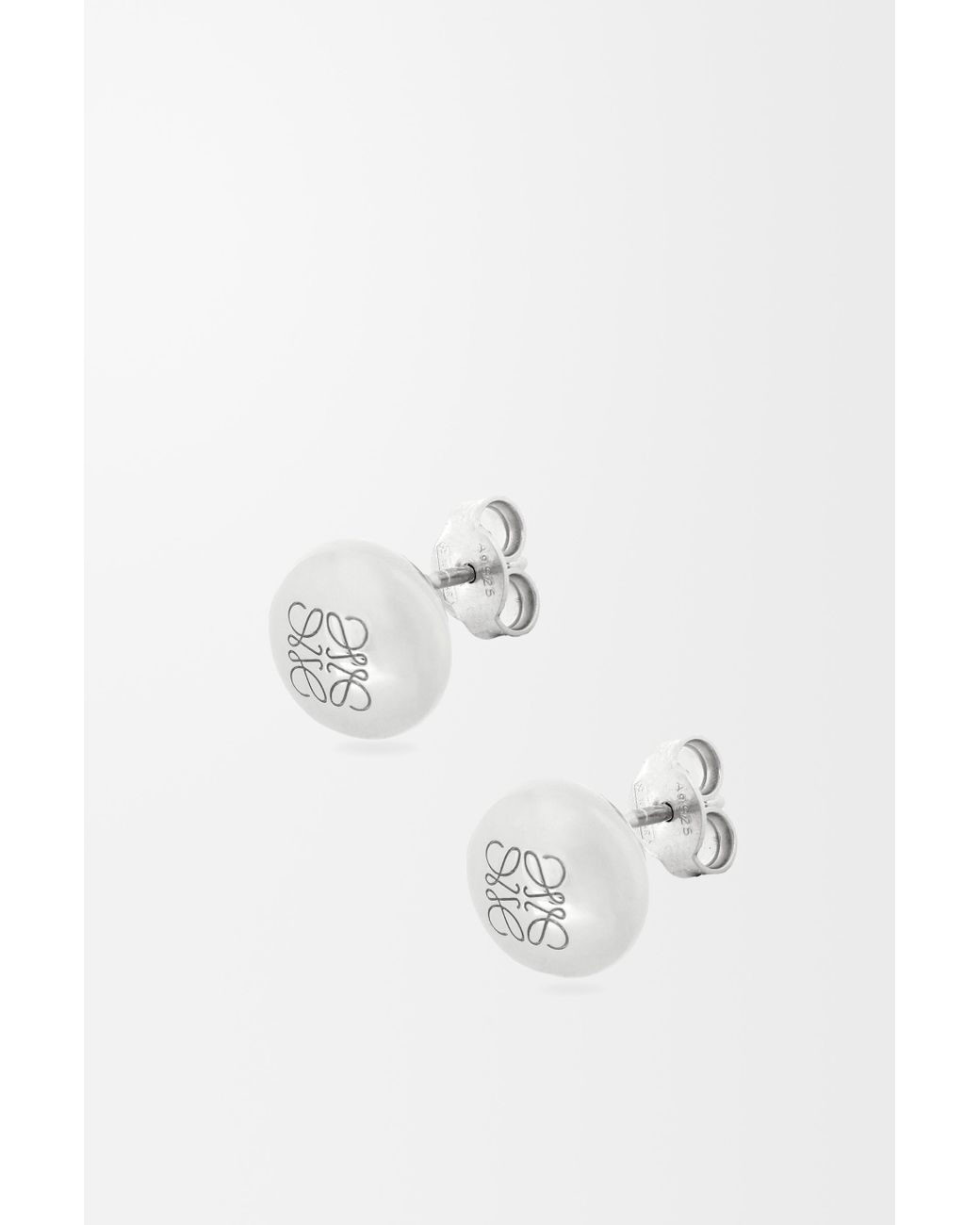 Loewe Metallic Anagram Pebble Stud Earrings