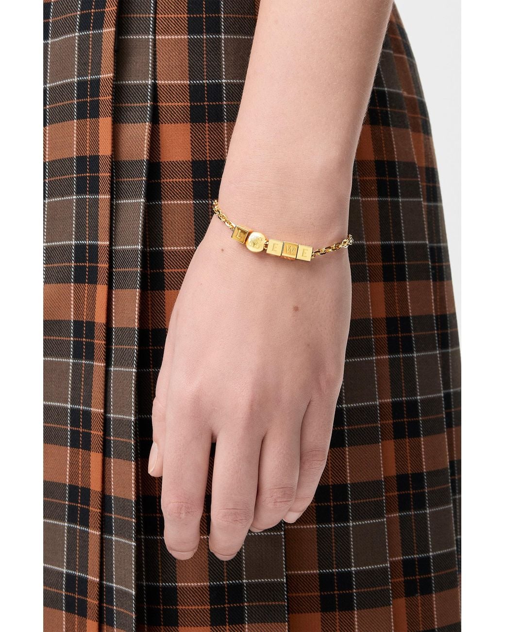 Loewe Metallic Pebble Cube Bracelet