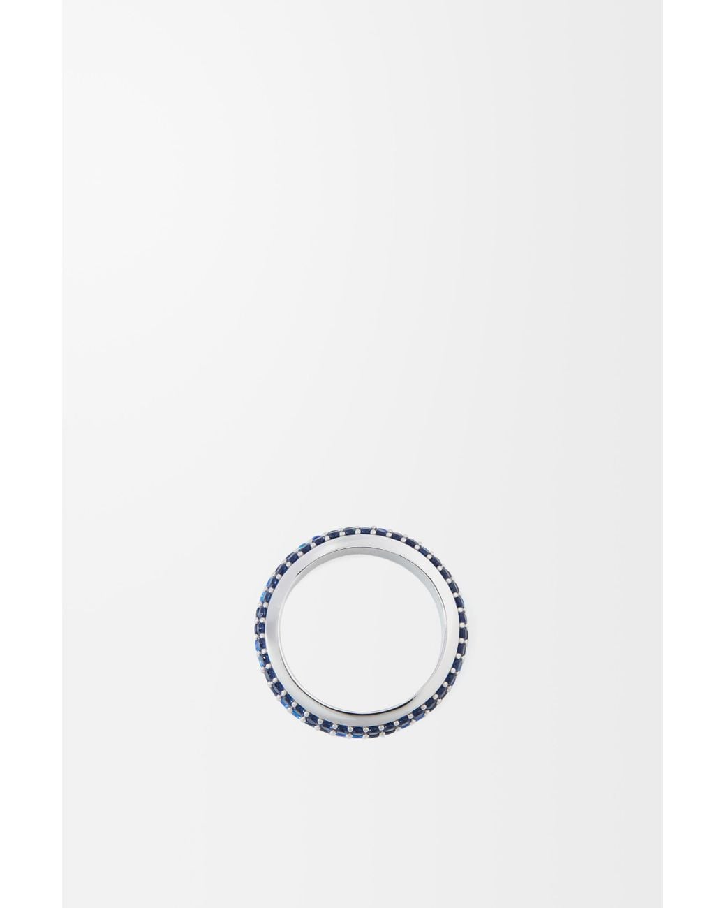 Loewe White Luxury Thin Pavé Ring In Sterling Silver And Crystals For