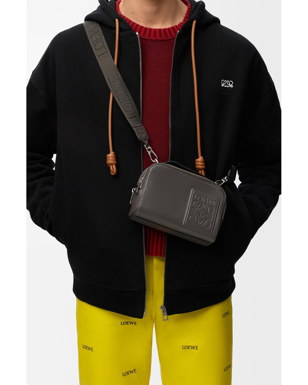 Loewe Gray Mini Crossbody Camera Bag for men