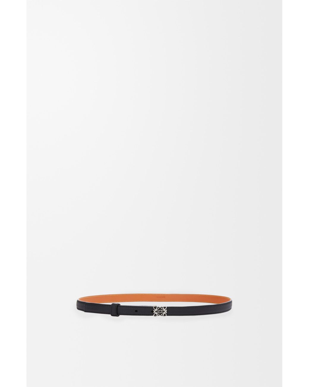 Loewe White Anagram Belt In Pebble Grain Calfskin