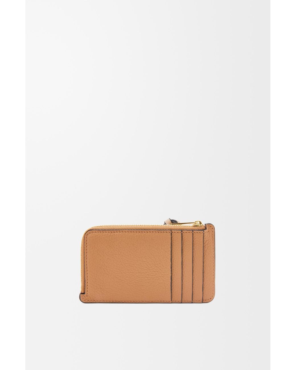 Loewe White Coin Cardholder In Soft Grained Calfskin