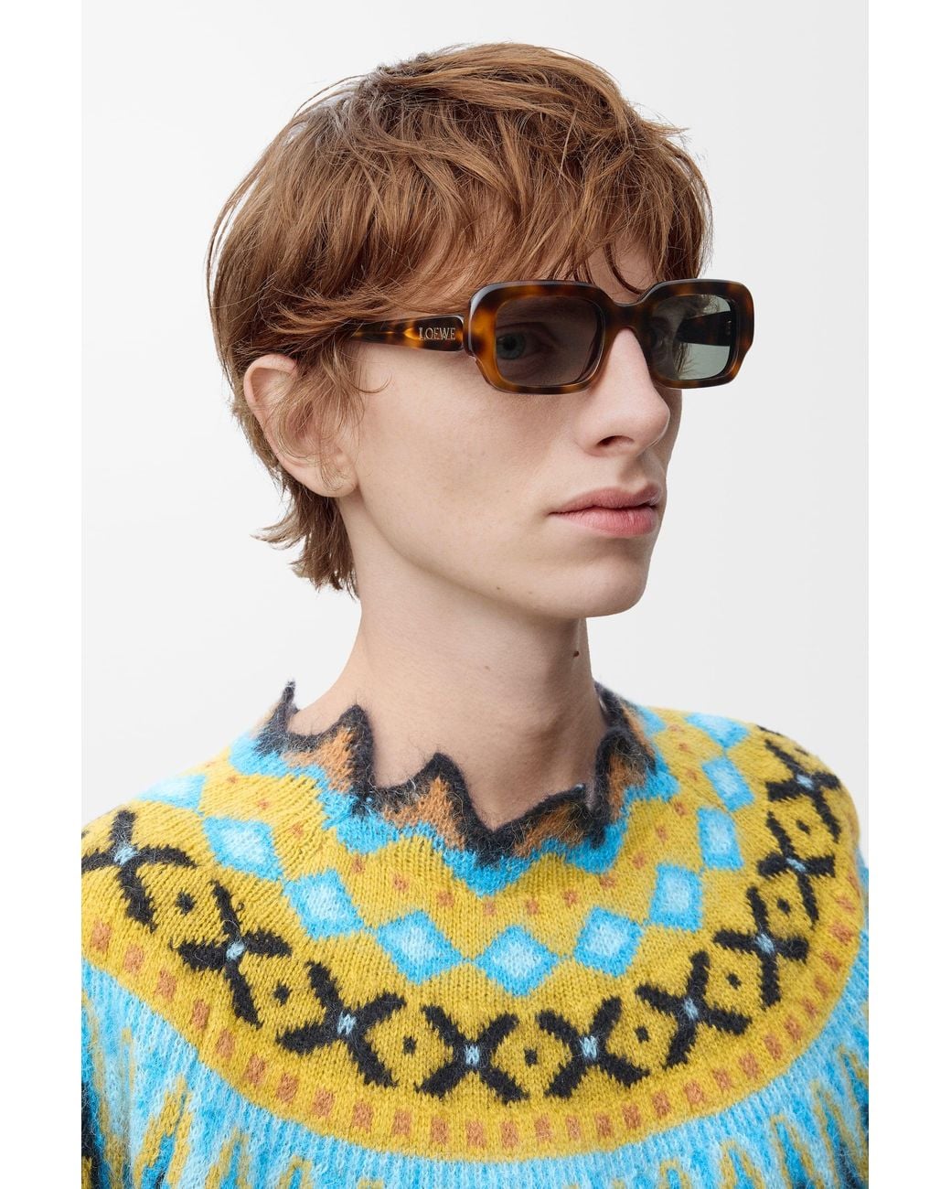 Loewe Multicolor Luxury Rectangular Slim Sunglasses